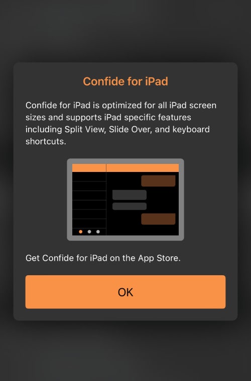 confide for ipad