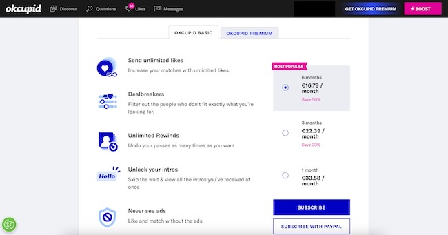 okcupid premium